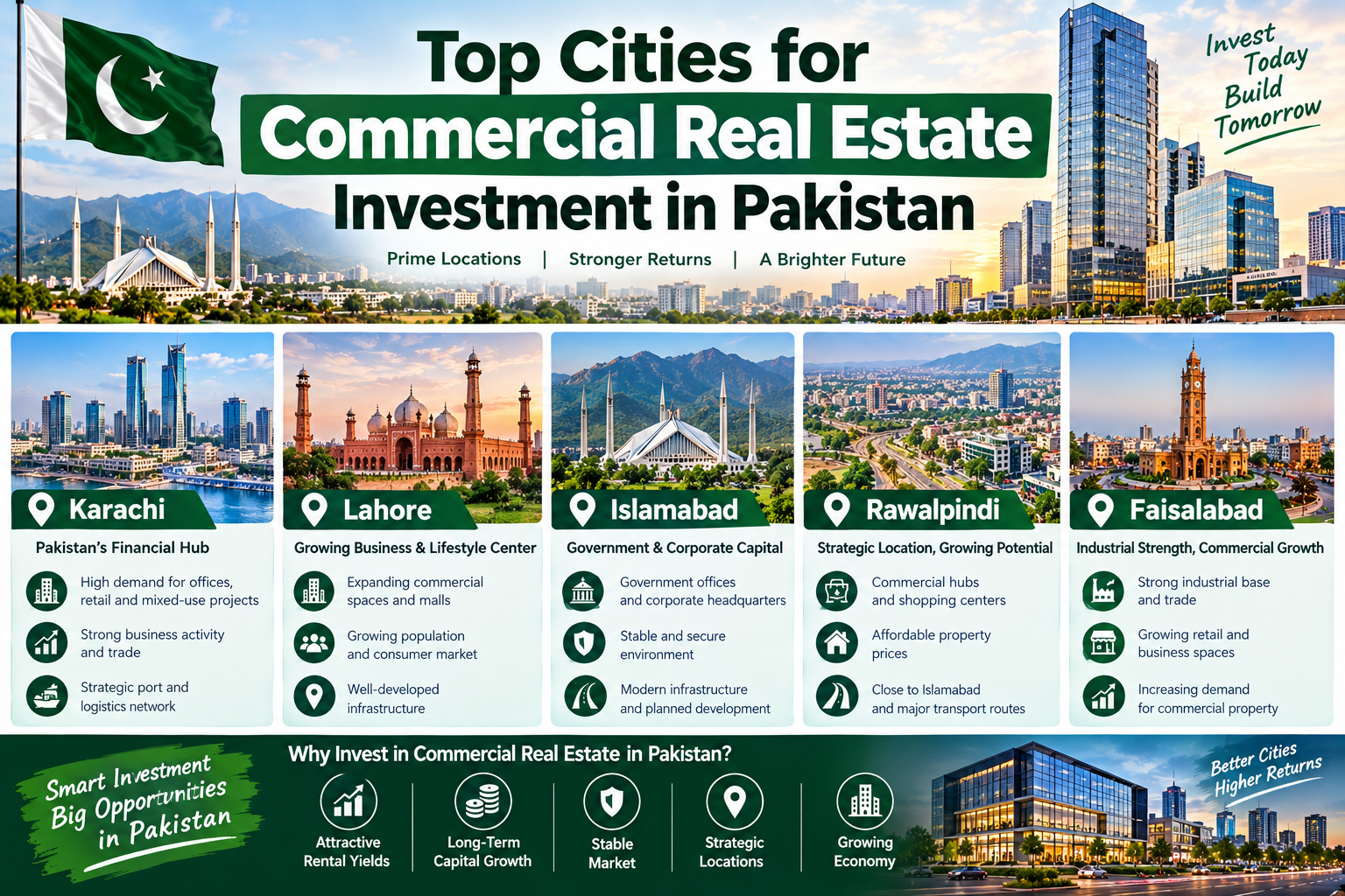 Top Cities for Commercial Real Estate Investment in Pakistan
