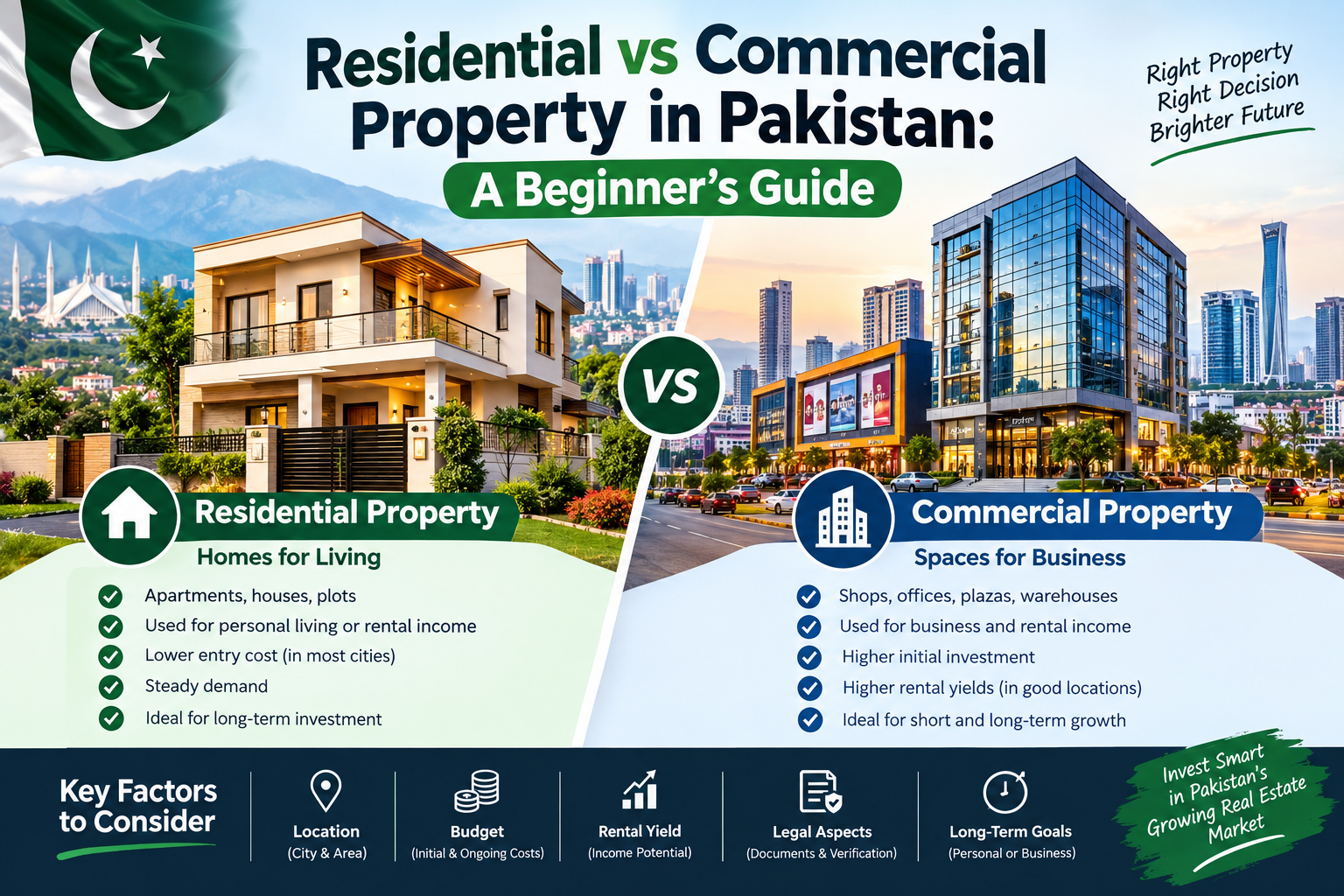 Residential vs Commercial Property in Pakistan: A Beginner's Guide