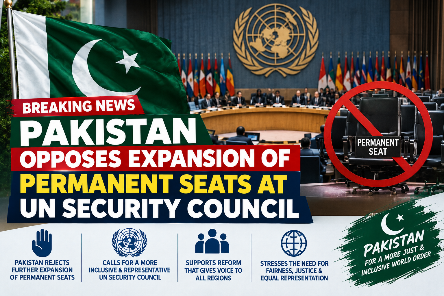 Pakistan Opposes Expansion of Permanent Seats at UN Security Council