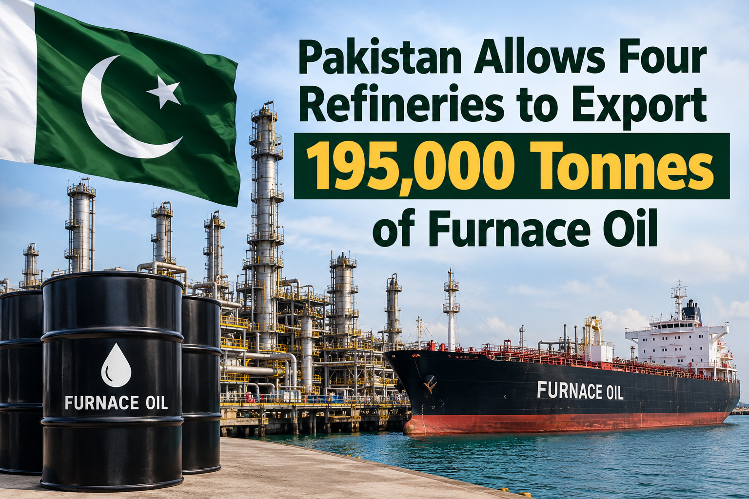 Pakistan Allows Four Refineries to Export 195,000 Tonnes of Furnace Oil in October