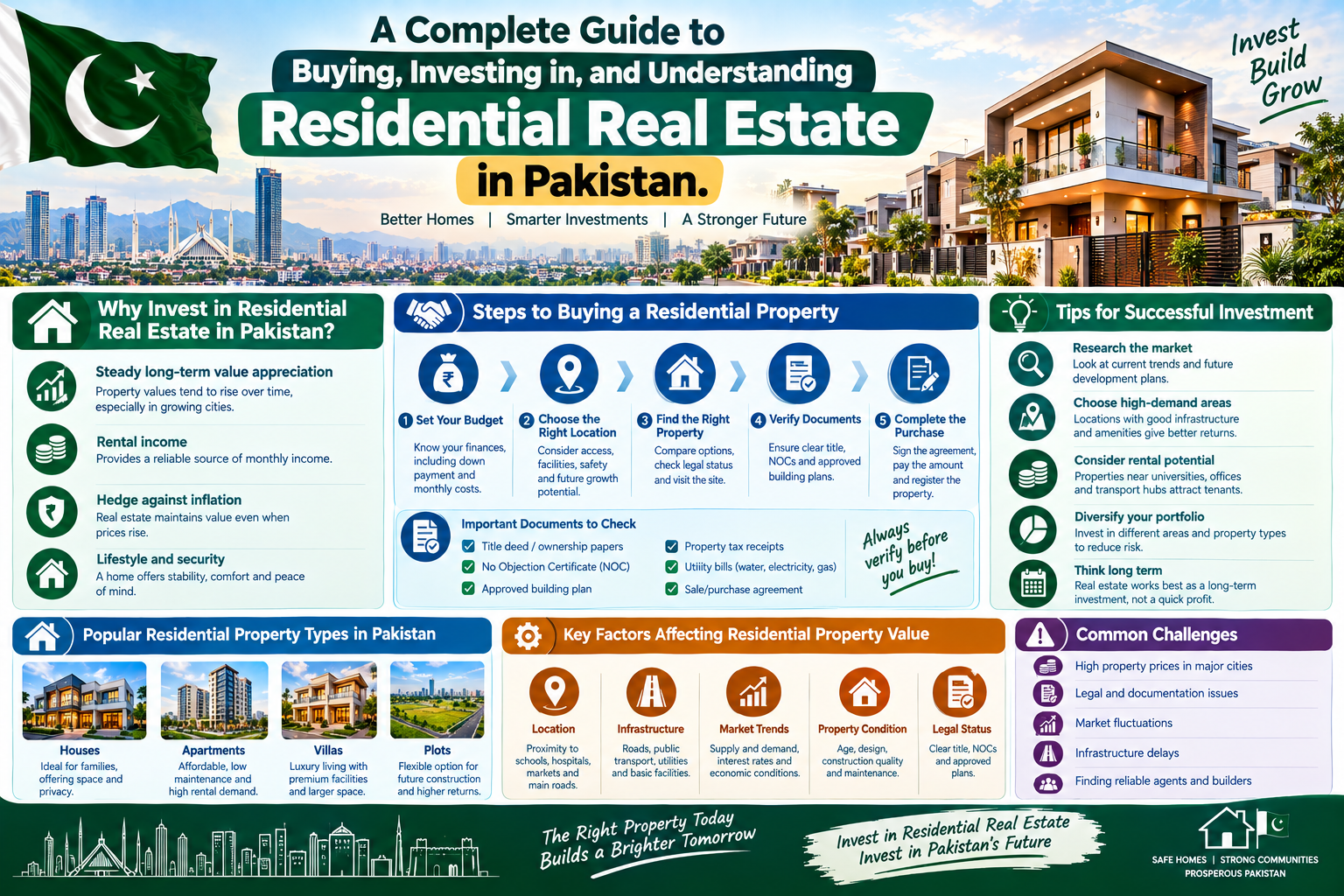A complete guide to buying, investing in, and understanding residential real estate in Pakistan.