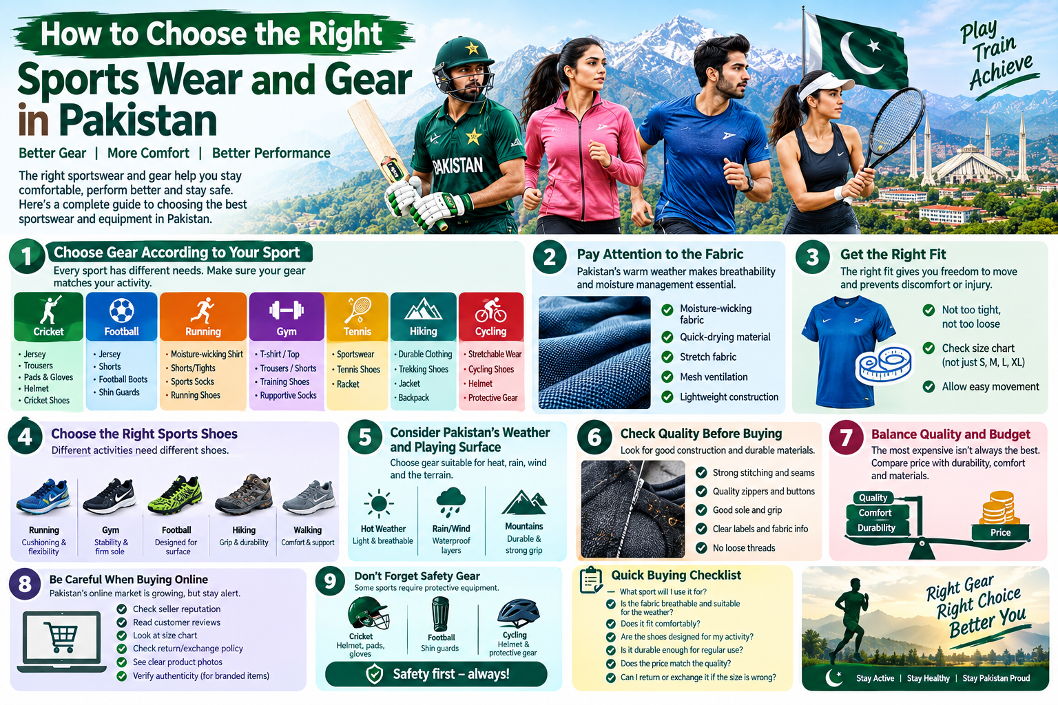 How to Choose the Right Sports Wear and Gear in Pakistan