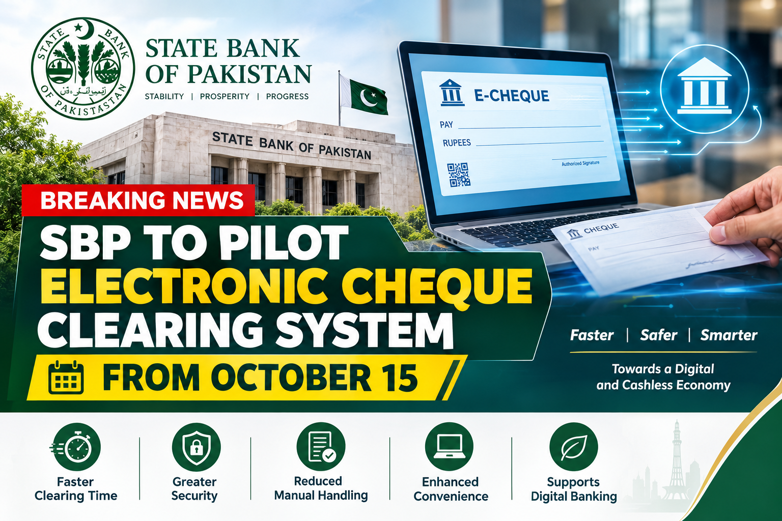 SBP to Pilot Electronic Cheque Clearing System from October 15