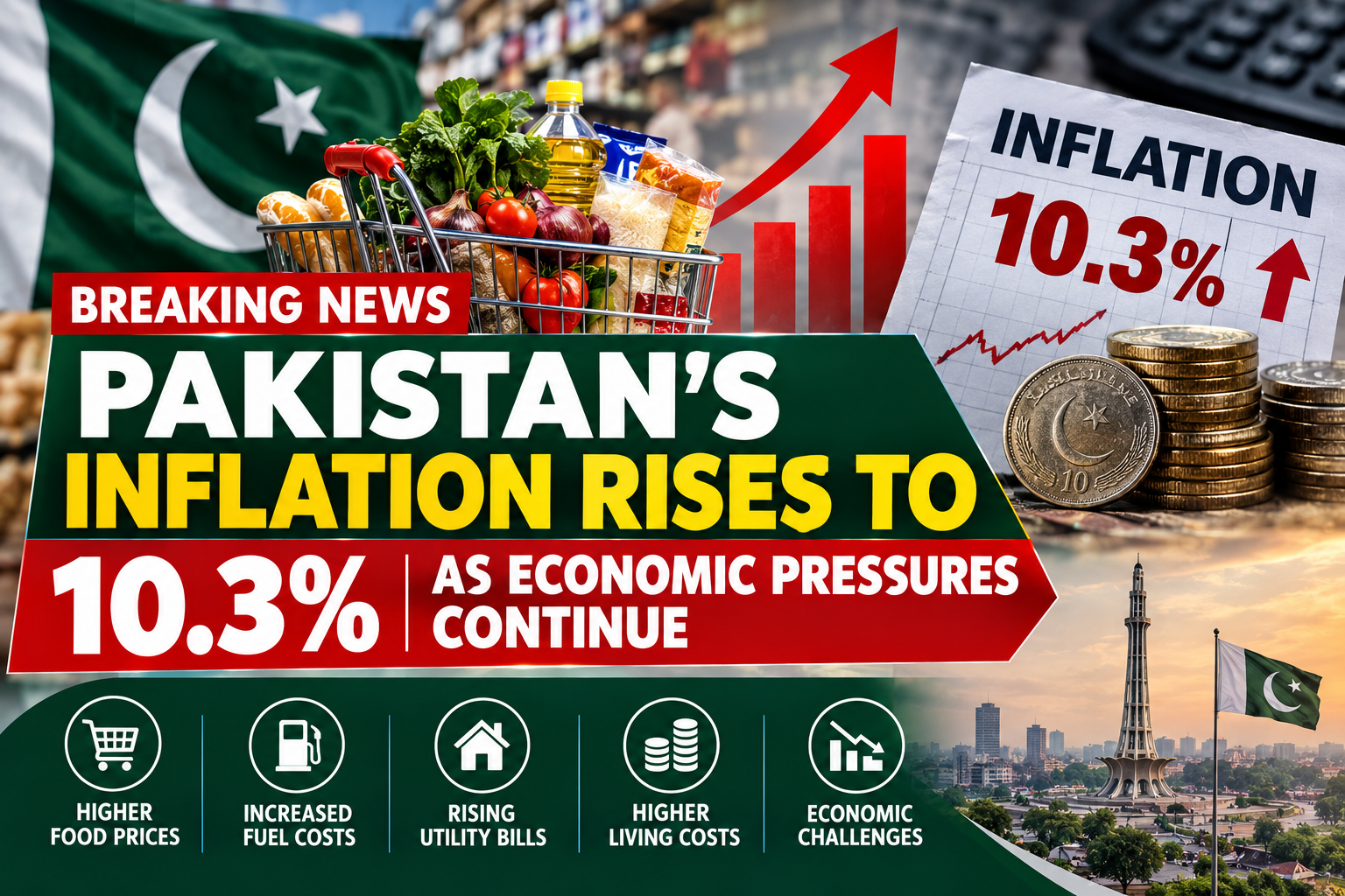 Pakistan’s Inflation Rises to 10.3% as Economic Pressures Continue